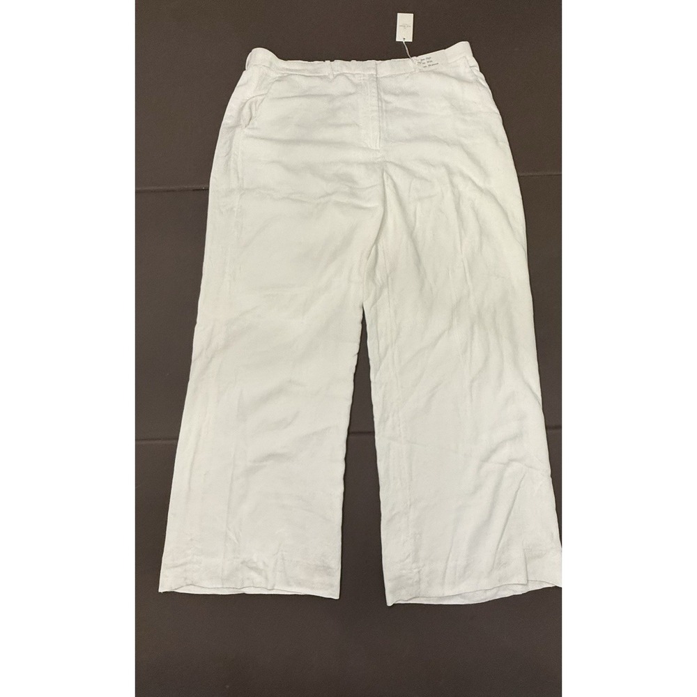 Abercrombie & Fitch Sloane Linen-Blend Tailored Wide Leg Pant Minimal NWT sz 33 - Picture 3 of 10